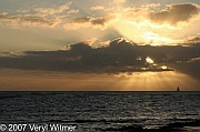 seascape, sun behind clouds, seascape, ocean, hawaii