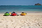 beach, kayaks, seascape, blue water, island, hawaii
